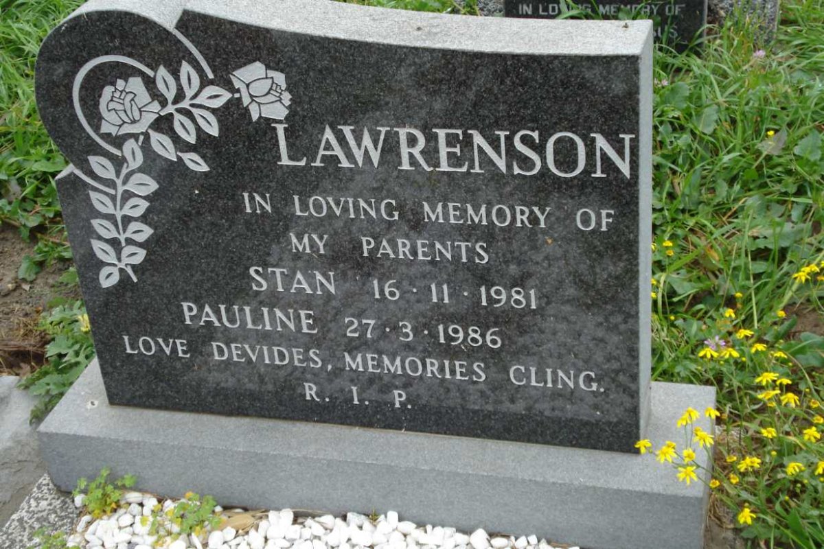 LAWRENSON Stan -1981 &amp; Pauline -1986
