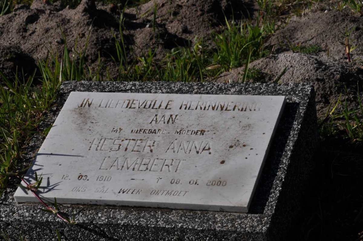 LAMBERT Hester Anna 1910-2000