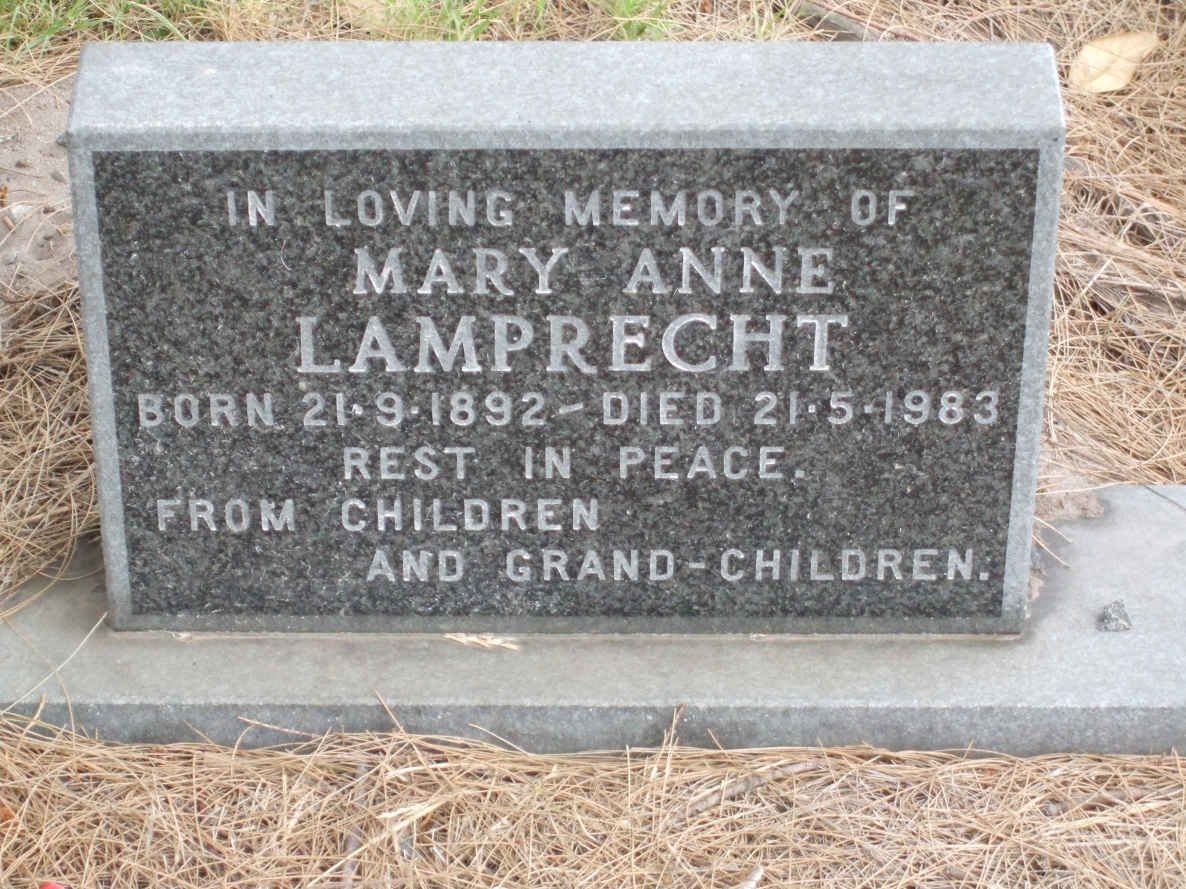 LAMPRECHT Mary Anne 1892-1983