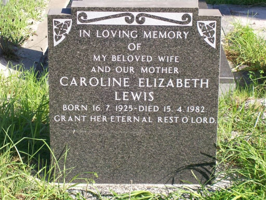 LEWIS Caroline Elizabeth 1925-1982