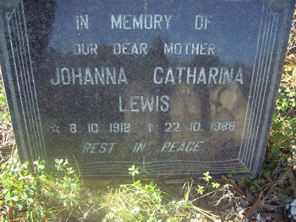 LEWIS Johanna Catharina 1918-1988