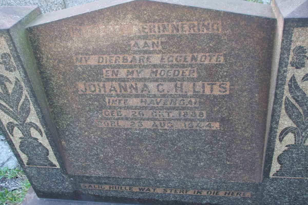 LITS Johanna C.H. nee HAVENGA 1888-1944