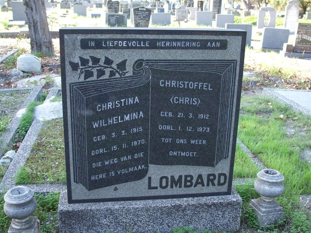 LOMBARD Christoffel 1912-1973 &amp; Christina Wilhelmina 1915-1970