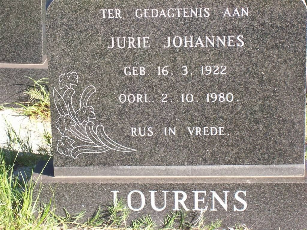 LOURENS Jurie Johannes 1922-1980