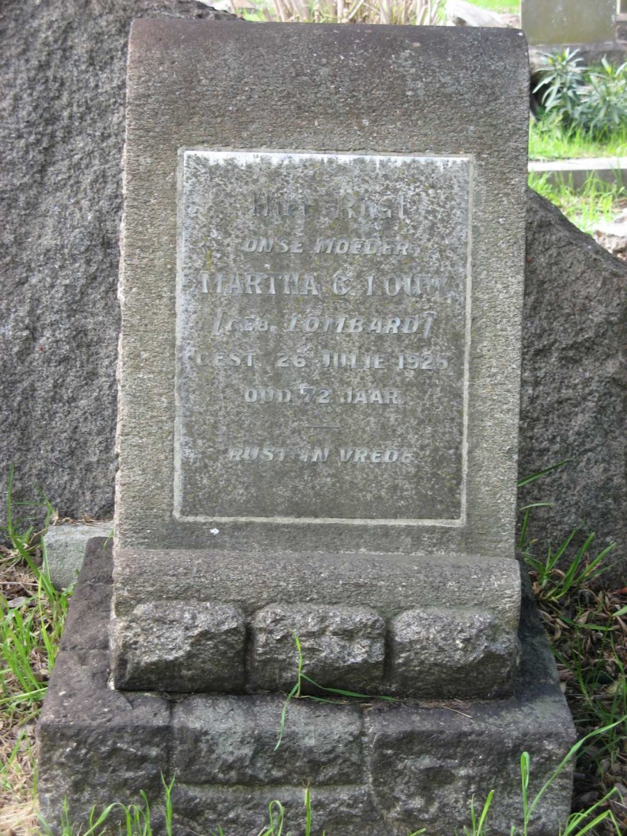 LOUW Martha C. nee LOMBARD -1925