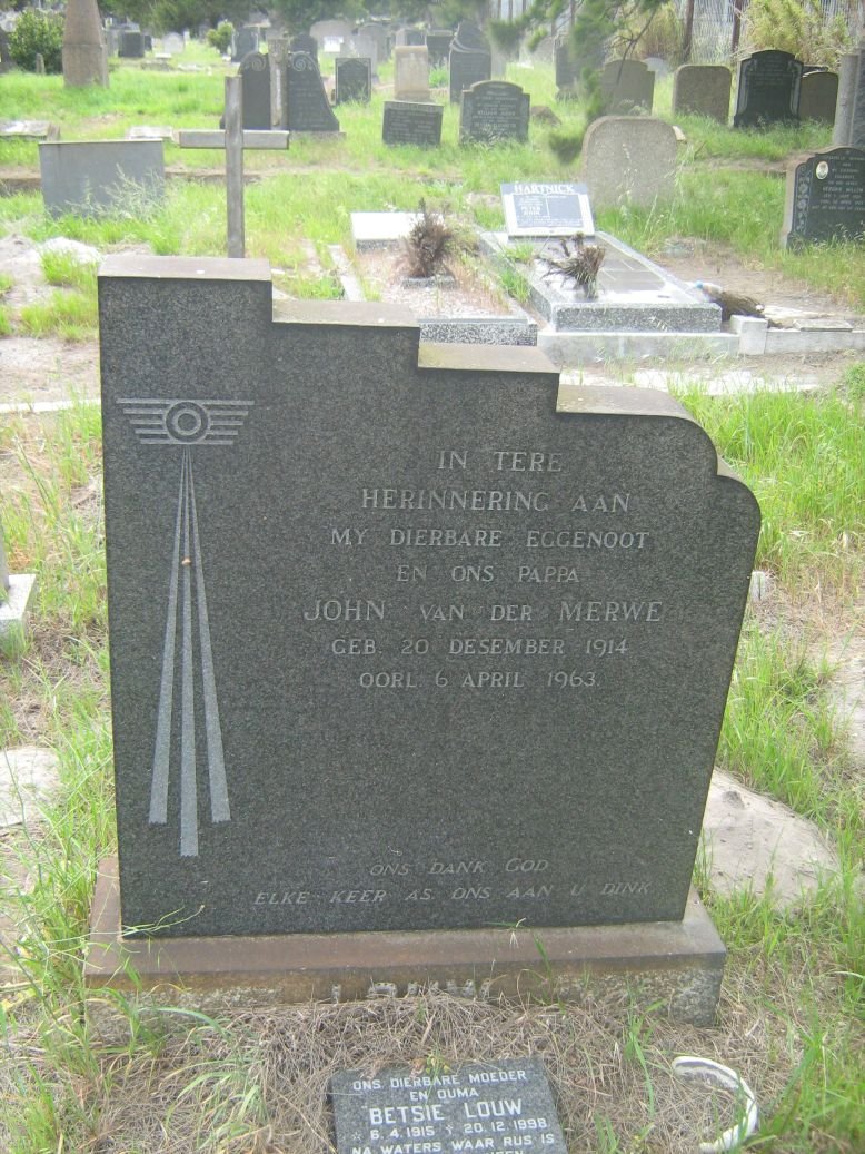 LOUW John van der Merwe 1914-1963 &amp; Betsie 1915-1998