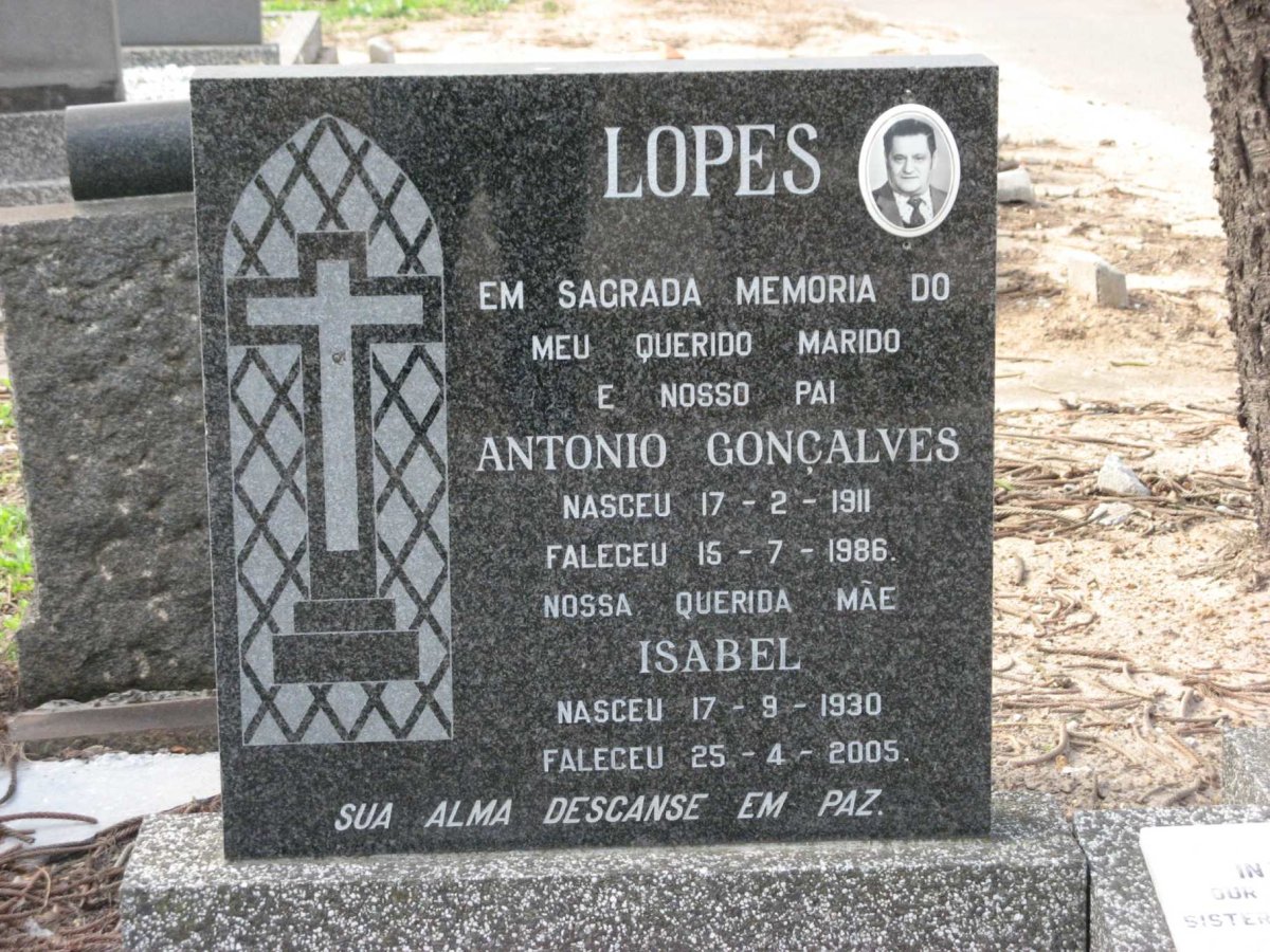 LOPES Antonio Goncalves 1911-1986 &amp; Isabel 1930-2005