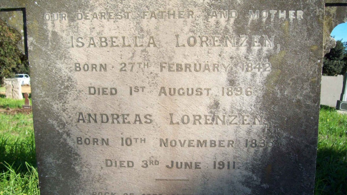 LORENZEN Andreas 1835-1911 &amp; Isabella 1842-1896