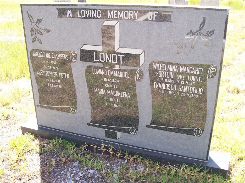 LONDT Edward Emmanuel 1876-1948 &amp; Maria Magdalena 1896-1975