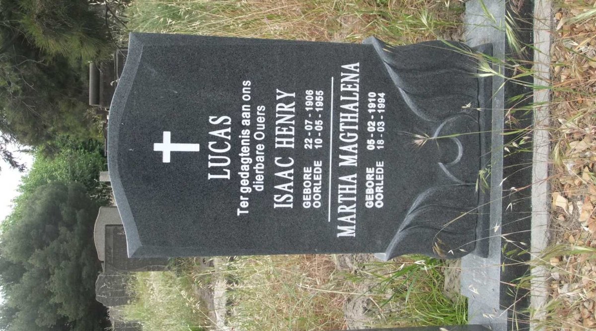 LUCAS Isaac Henry 1906-1955 &amp; Martha Magthalena 1910-1994