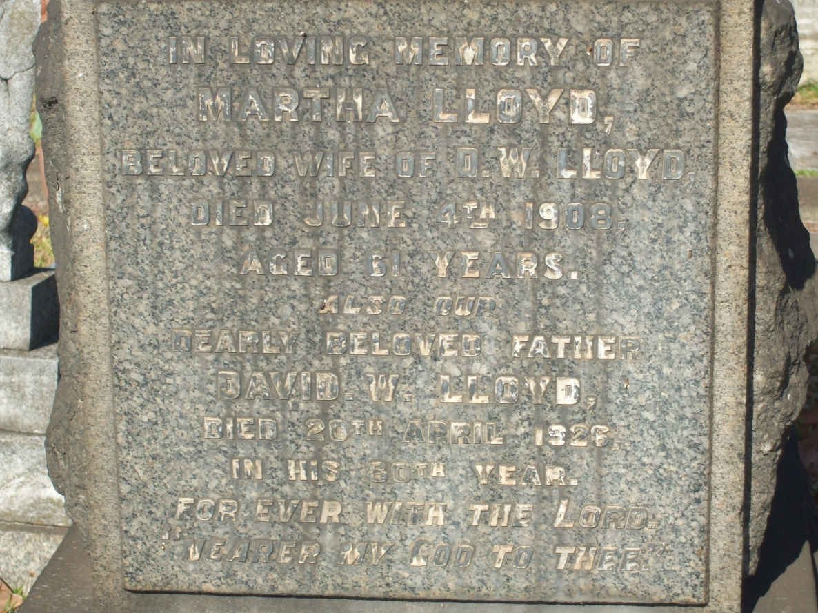 LLOYD David. W. -1926 &amp; Martha -1908