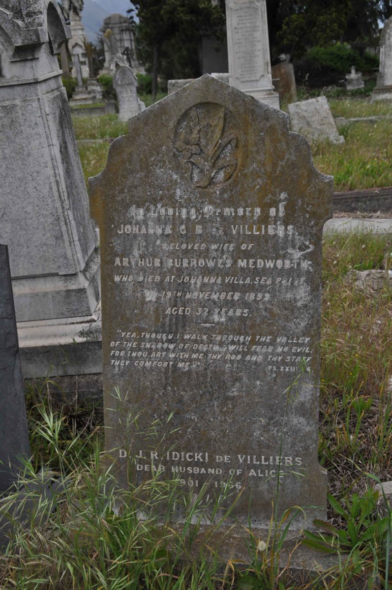 MEDWORTH Johanna G.B. nee DE VILLIERS -1899 :: DE VILLIERS D.J.R. 1901-1966
