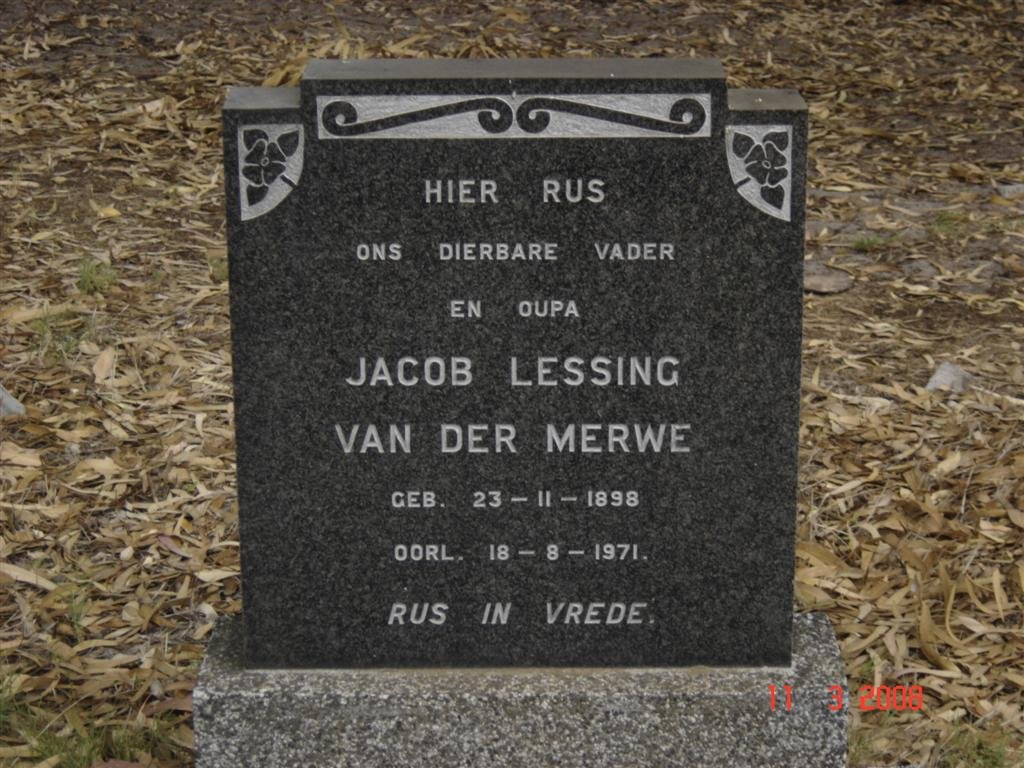 MERWE Jacob Lessing, van der 1898-1971