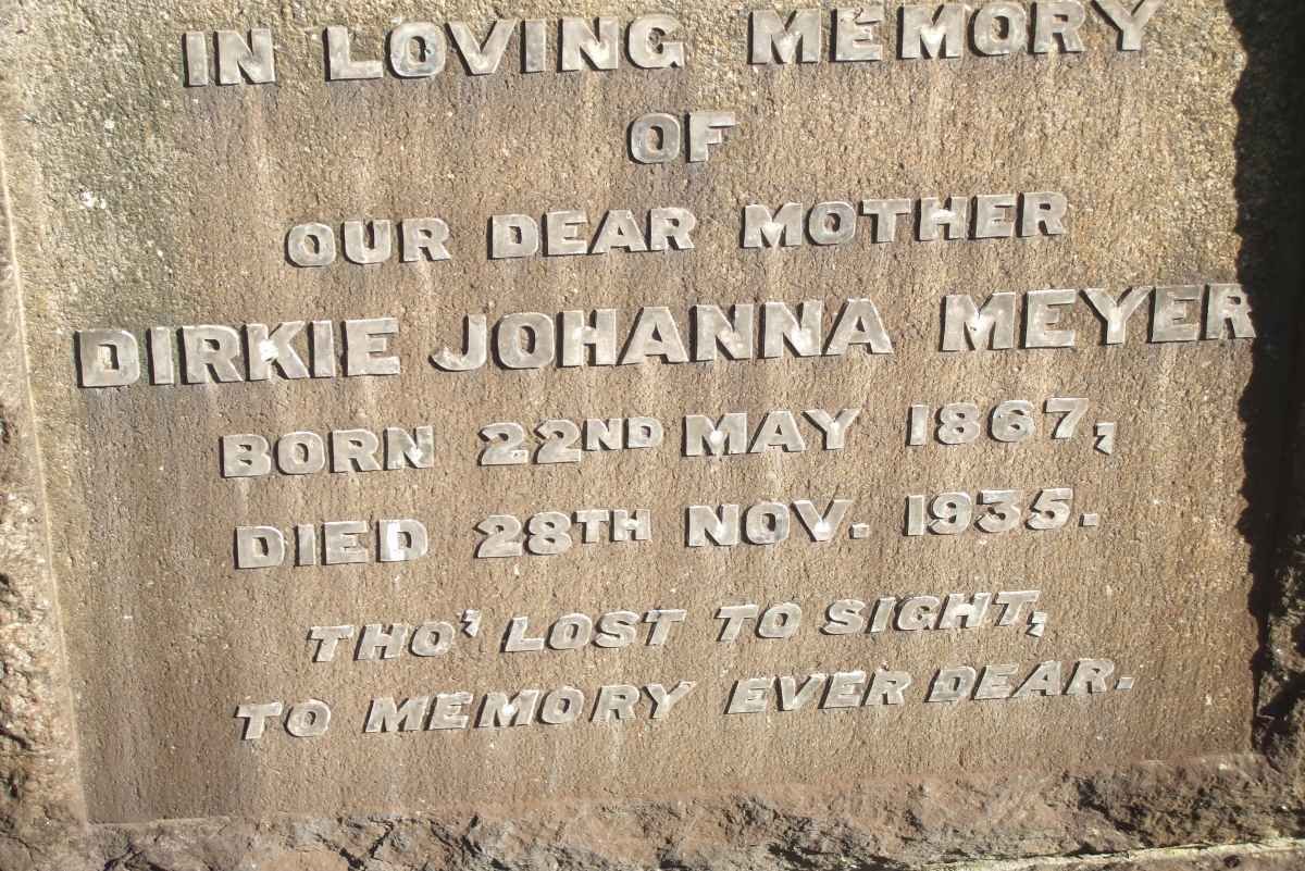 MEYER Dirkie Johanna 1867-1935