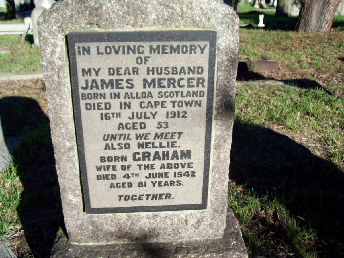 MERCER James -1912 &amp; Nellie GRAHAM -1942