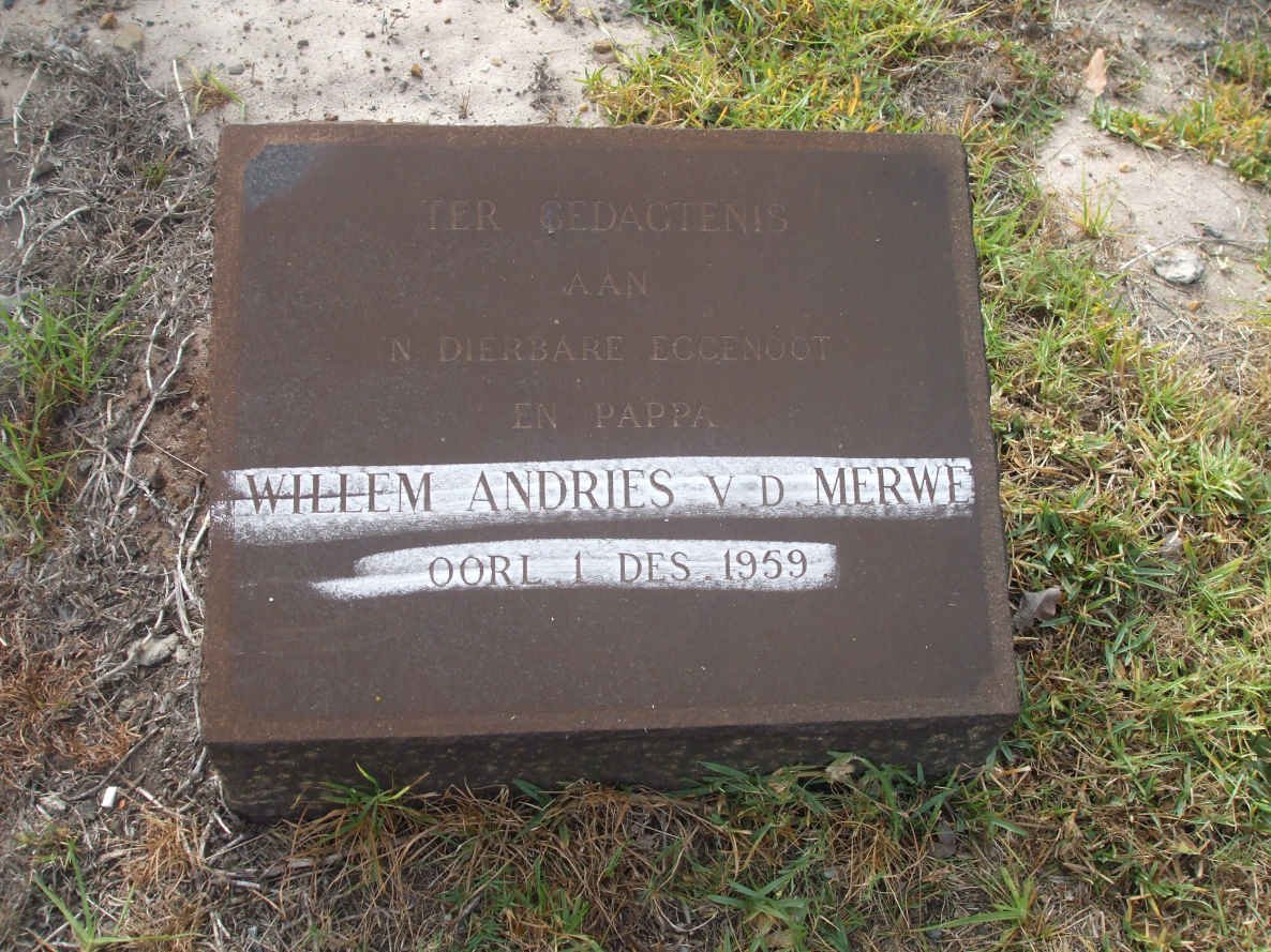 MERWE Willem Andries, v.d. -1959