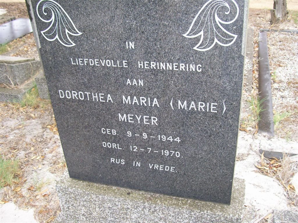 MEYER Dorothea Maria 1944-1970