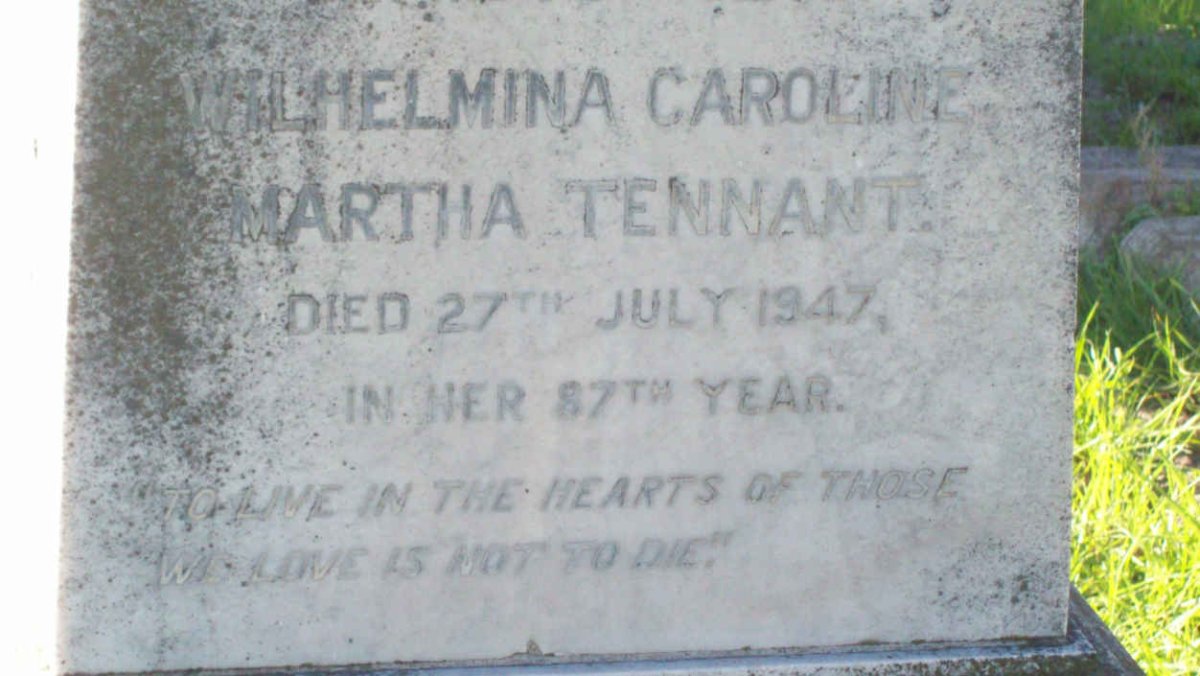 TENNANT Wilhelmina Caroline Martha -1947