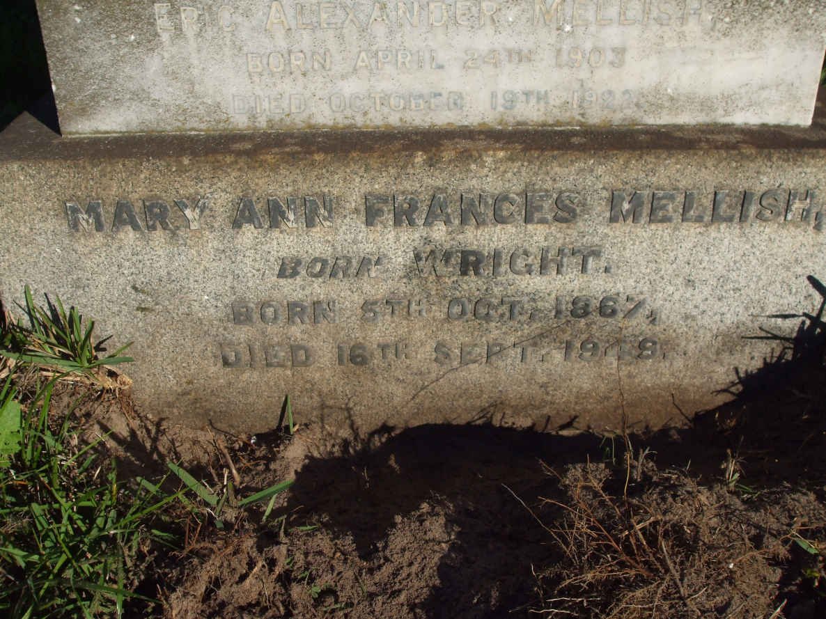 MELLISH Mary Ann Frances nee WRIGHT 1867-1949