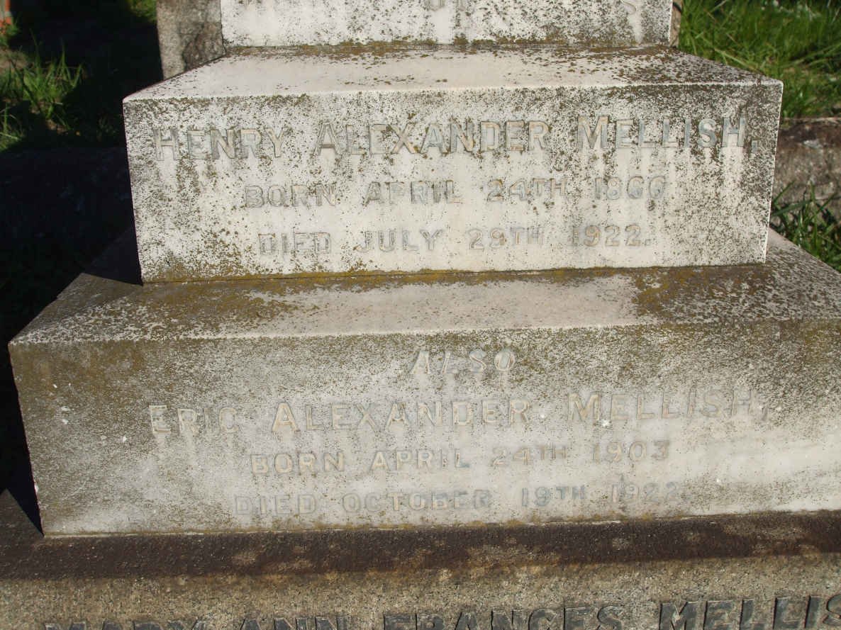 MELLISH Henry Alexander 1866-1922 :: MELLISH Eric Alexander 1903-1922