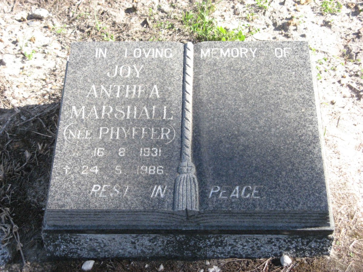 MARSHALL Joy Anthea nee PHYFFER 1931-1986
