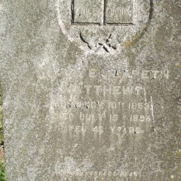 MATTHEWS Maria Elizabeth 1853-1896 