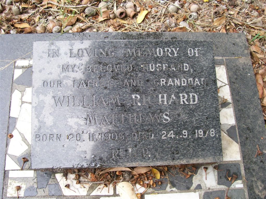 MATTHEWS William Richard 1905-1978