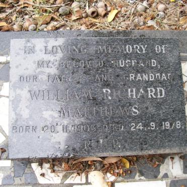 MATTHEWS William Richard 1905-1978