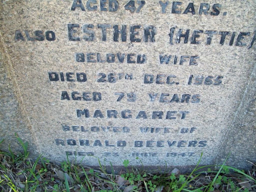 MARTIN Esther -1965 :: BEEVERS Margaret -1947