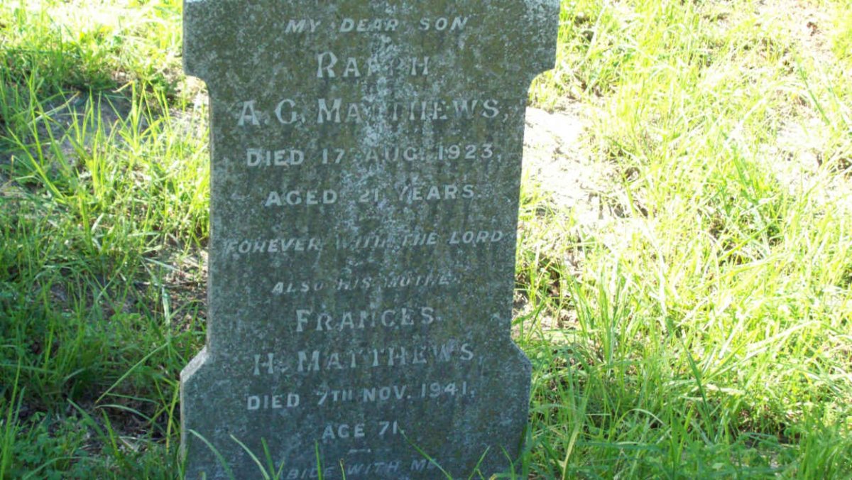 MATTHEWS Frances H. -1941 :: MATTHEWS Ralph A.G. -1923 