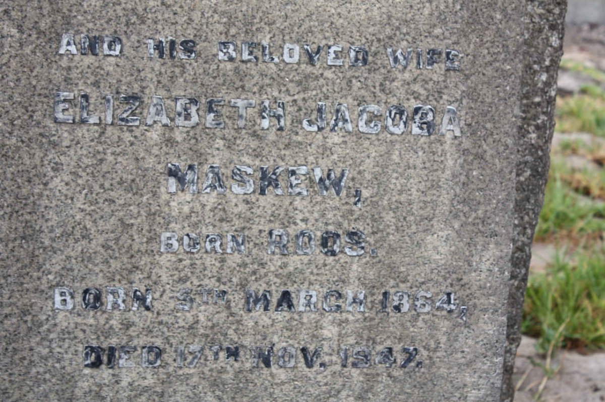 MASKEW Elizabeth Jacoba  nee ROOS 1864-1947