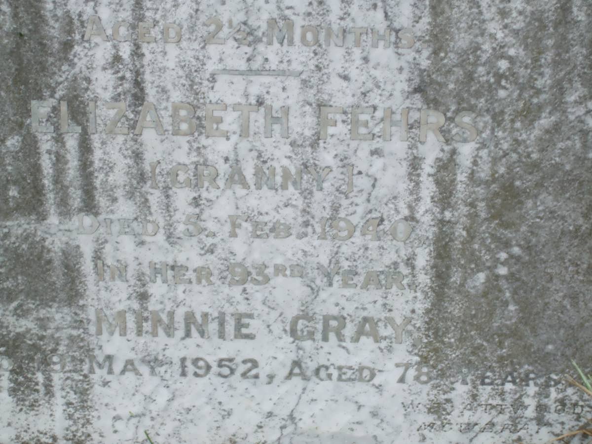 FEHRS Elizabeth -1940 :: GRAY Minnie -1952
