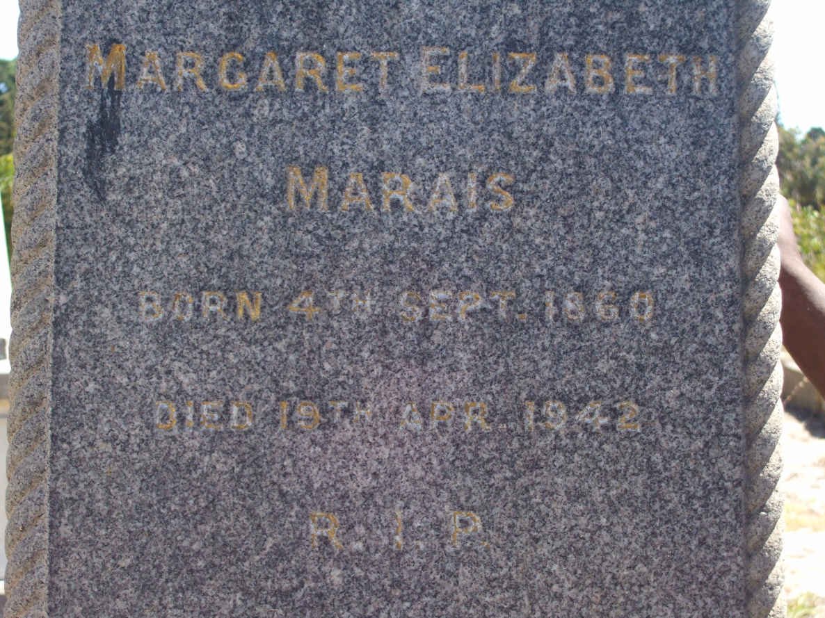 MARAIS Margaret Elizabeth 1860-1942