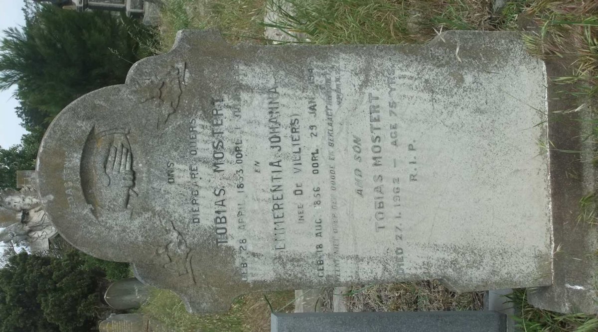 MOSTERT Tobias 1853-1915 &amp; Emmerentia Johanna DE VILLIERS 1856-1945 :: MOSTERT Tobias -1962