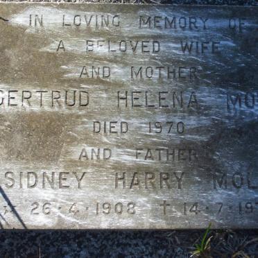 MOLE Sidney Harry 1908-1976 &amp; Gertrud Helena -1970