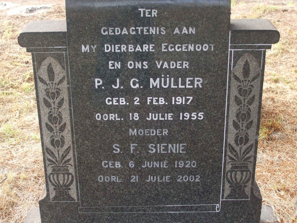 MÜLLER P.J.G. 1917-1955 &amp; S.F. Sienie 1920-2002