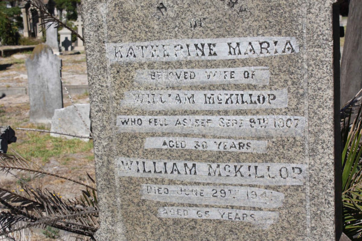 McKILLOP William -1941 &amp; Katherine Maria -1907