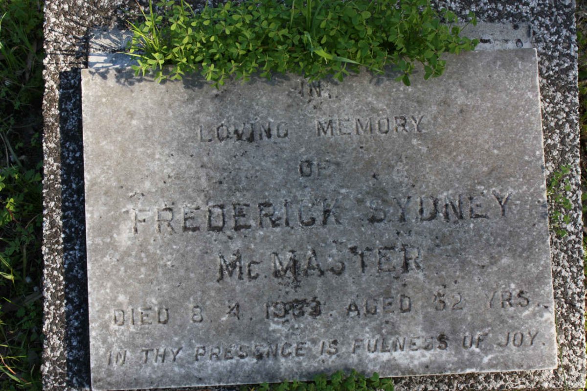 McMASTER Frederick Sydney -1939