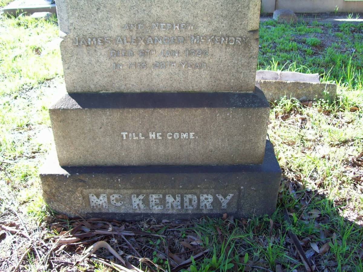 McKENDRY James Alexander -1924