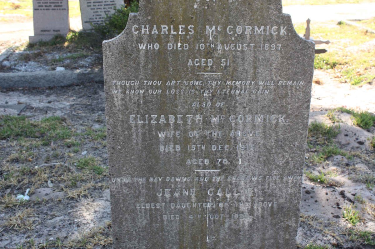 McCORMICK Charles -1897 &amp; Elizabeth -1915 :: McCORMICK Jeane Callie -1928