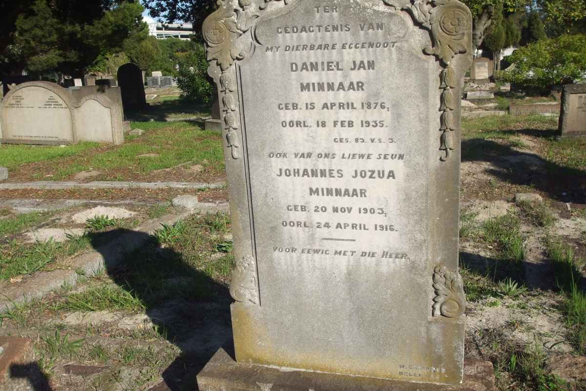 MINNAAR Daniel Jan 1876-1935 :: MINNAAR Johannes Jozua 1903-1916