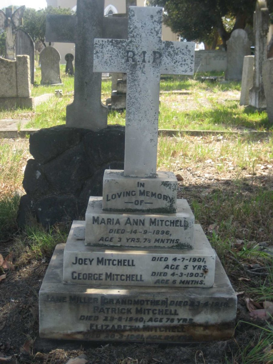 MITCHELL Jane Miller -1918 :: MITCHELL Patrick -1940 :: MITCHELL Elizabeth -1941 :: MITCHELL Maria Ann -1896