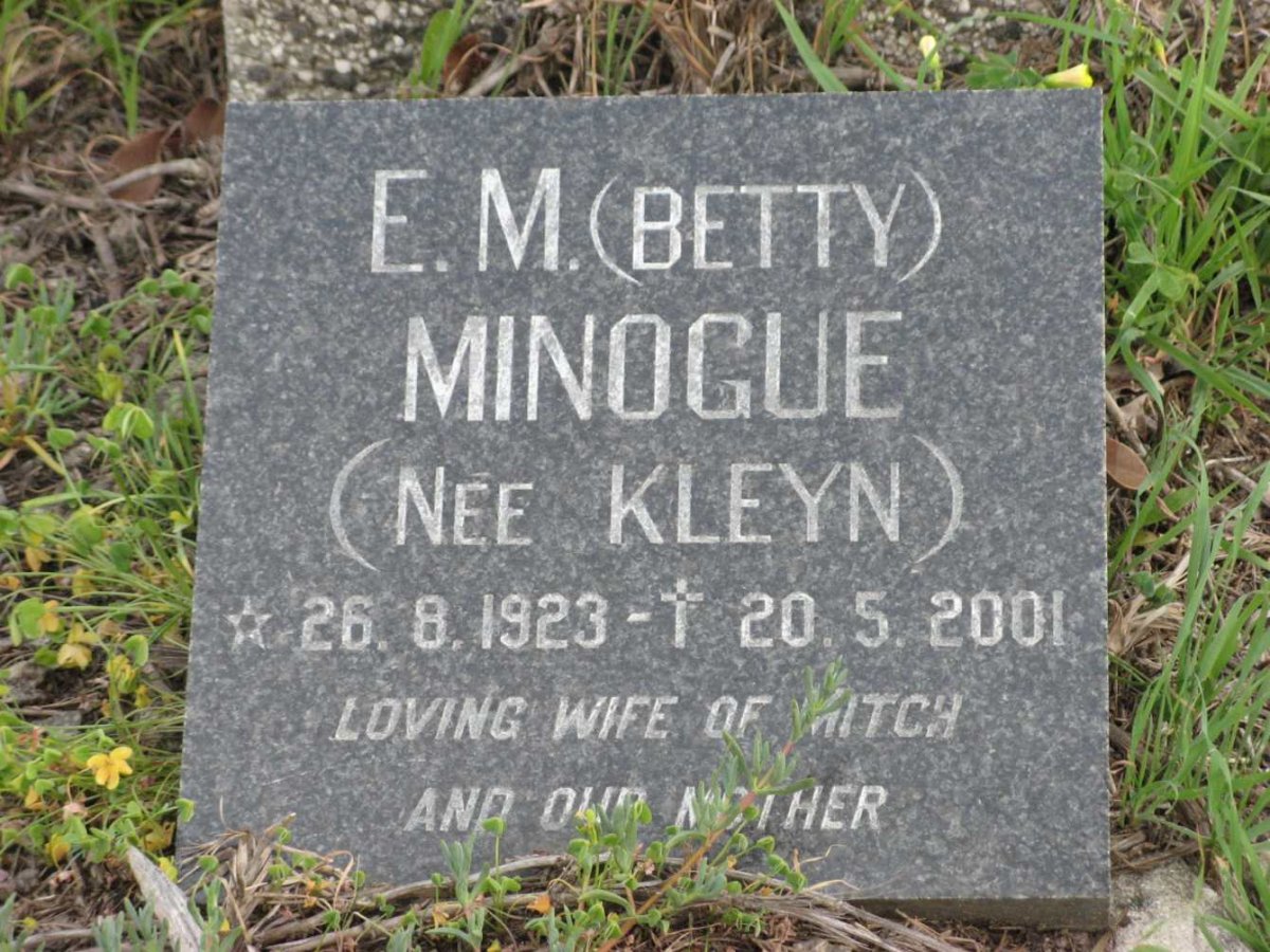 MINOGUE E.M. nee KLEYN 1923-2001