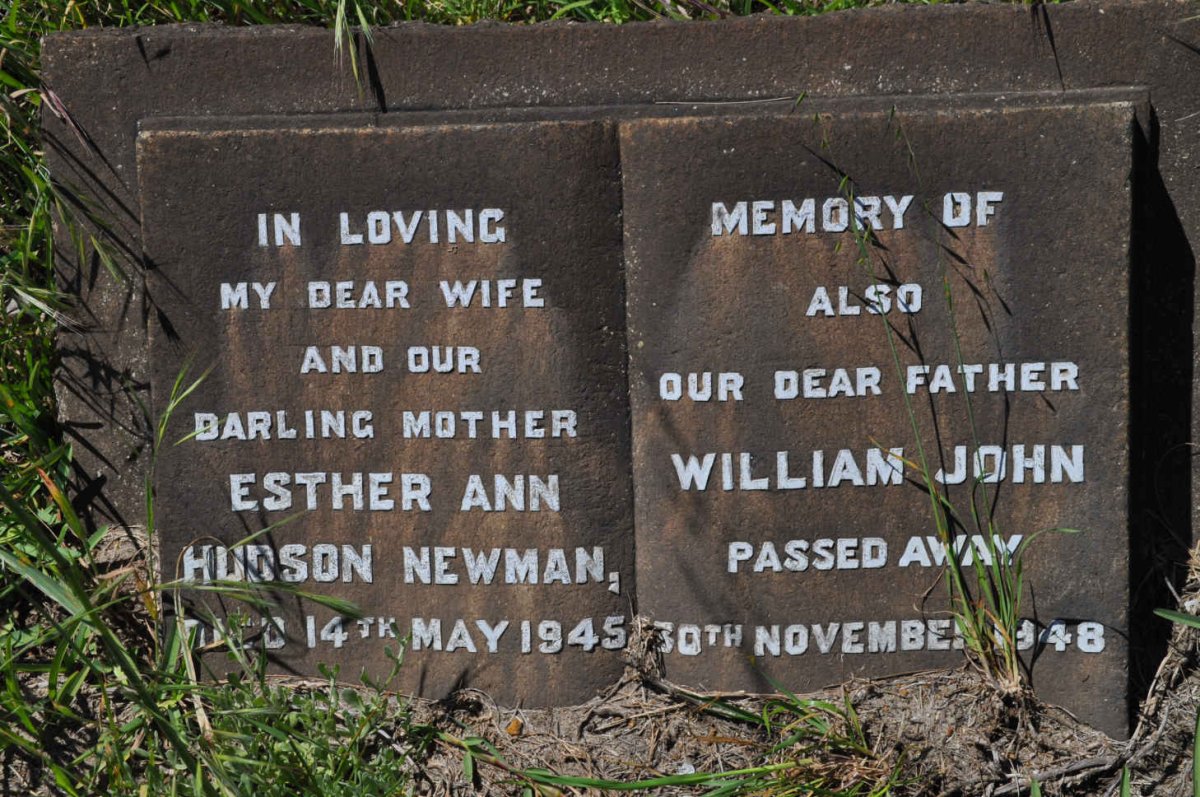 NEWMAN William John -1948 &amp; Esther Ann Hudson -1945