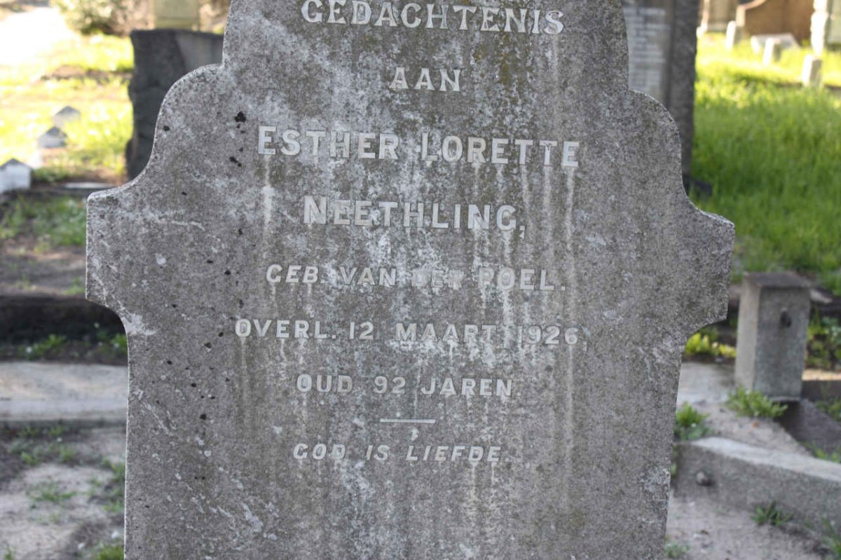 NEETHLING Esther Lorette nee VAN DER POEL -1926