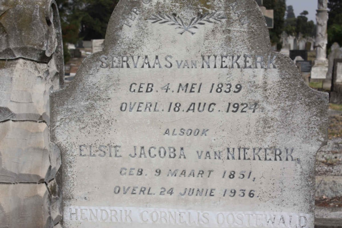 NIEKERK Servaas, van 1839-1924 :: NIEKERK Elsie Jacoba, van 1851-1936