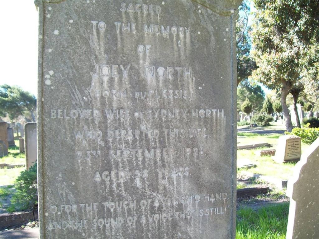NORTH Joey nee DU PLESSIS -1928