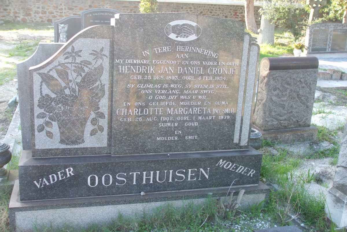 OOSTHUIZEN Hendrik Jan Daniel Cronje 1893-1954 &amp; Charlotte Margareta SMIT 1902-1979