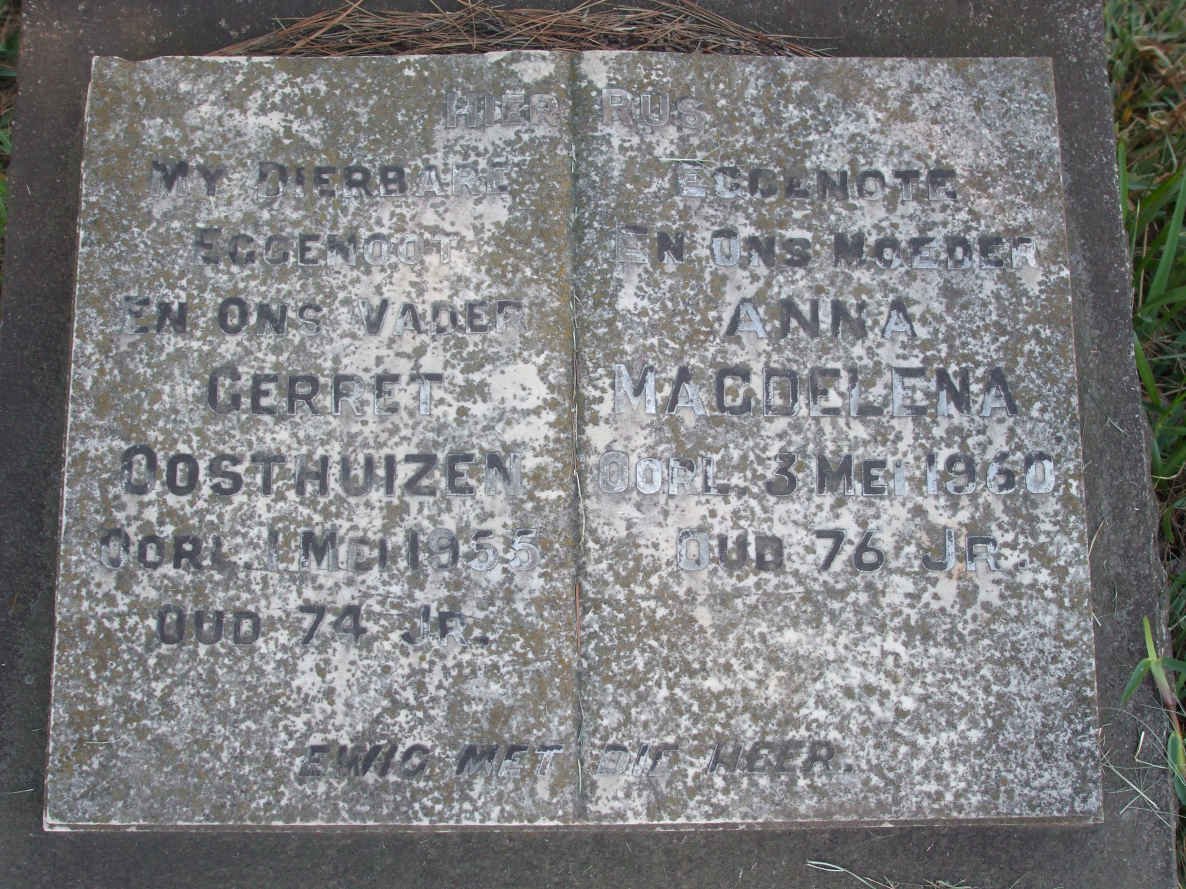 OOSTHUIZEN Gerret -1955 &amp; Anna Magdalena -1960
