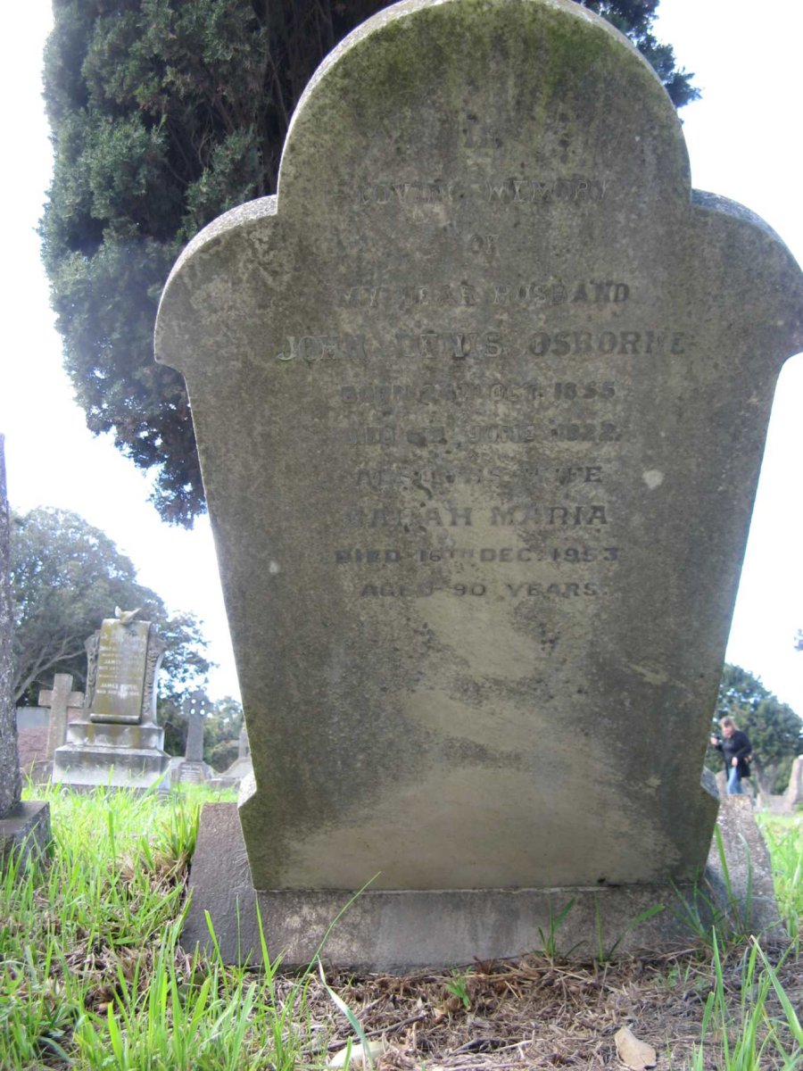 OSBORNE John Denis 1855-1922 &amp; Sarah Maria -1953
